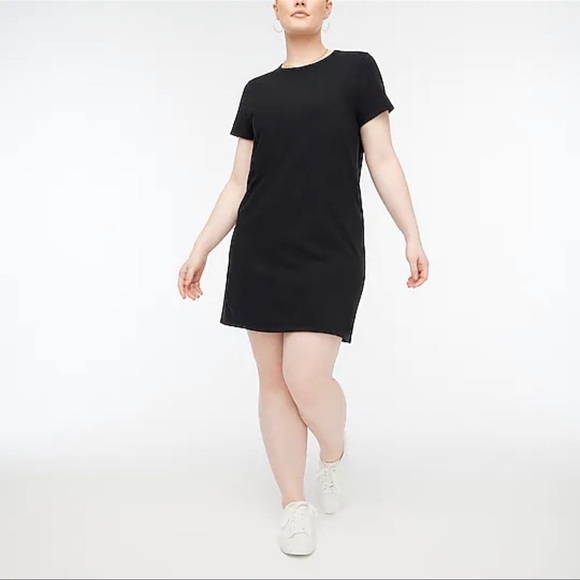 NWOT J. Crew Simply Black Cotton T-Shirt Dress - Picture 3 of 5